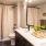 a bathroom with a large mirror